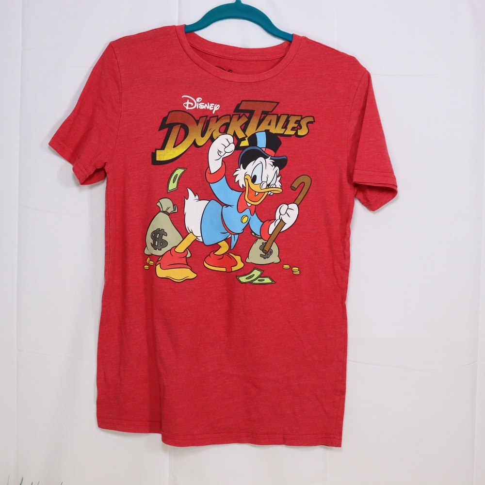 Disney DuckTales Graphic Tee Mens‎ Small Red Excellent Scrooge McDuck